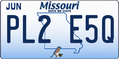 MO license plate PL2E5Q