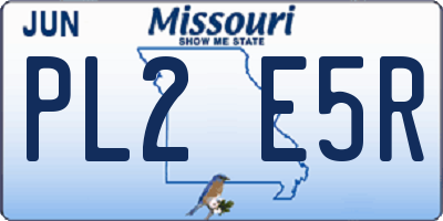 MO license plate PL2E5R