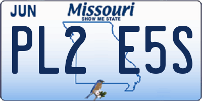 MO license plate PL2E5S