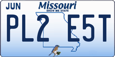 MO license plate PL2E5T