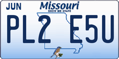 MO license plate PL2E5U