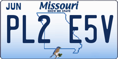 MO license plate PL2E5V