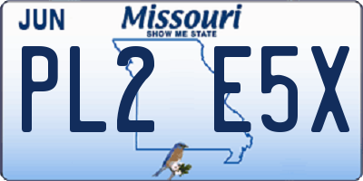MO license plate PL2E5X