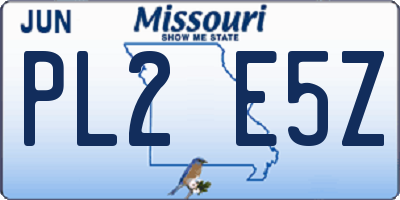 MO license plate PL2E5Z