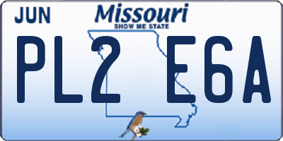 MO license plate PL2E6A