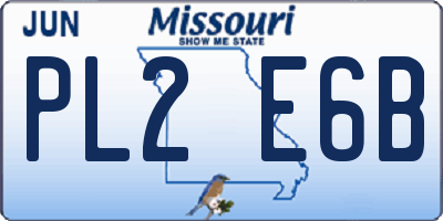 MO license plate PL2E6B
