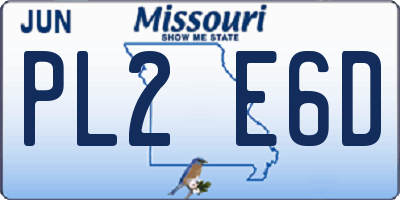 MO license plate PL2E6D