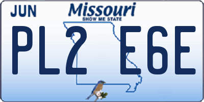 MO license plate PL2E6E