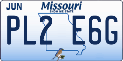 MO license plate PL2E6G