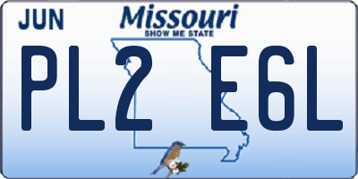 MO license plate PL2E6L