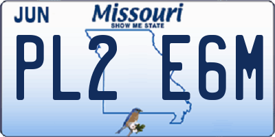 MO license plate PL2E6M