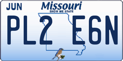 MO license plate PL2E6N