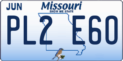 MO license plate PL2E6O