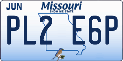 MO license plate PL2E6P