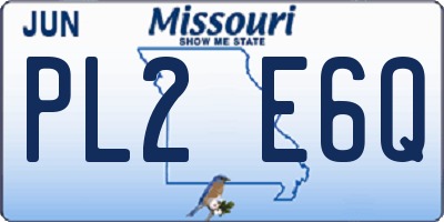 MO license plate PL2E6Q