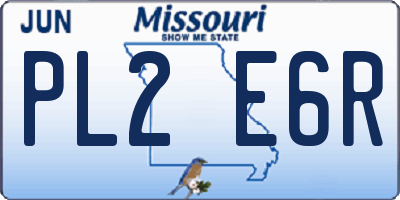 MO license plate PL2E6R