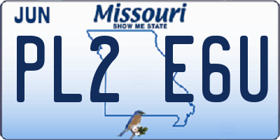 MO license plate PL2E6U