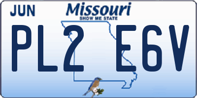 MO license plate PL2E6V
