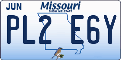 MO license plate PL2E6Y