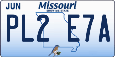MO license plate PL2E7A