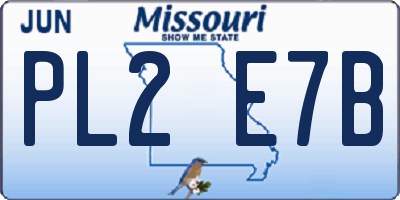 MO license plate PL2E7B