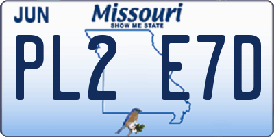 MO license plate PL2E7D
