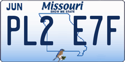 MO license plate PL2E7F