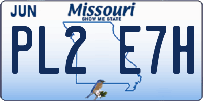 MO license plate PL2E7H