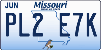 MO license plate PL2E7K