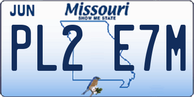 MO license plate PL2E7M