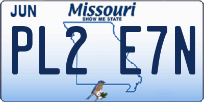 MO license plate PL2E7N
