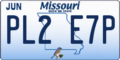 MO license plate PL2E7P