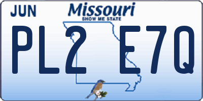 MO license plate PL2E7Q