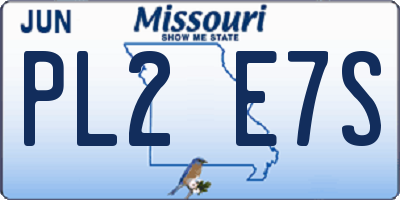 MO license plate PL2E7S