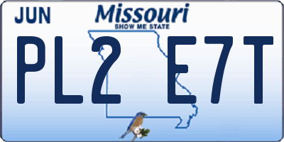 MO license plate PL2E7T