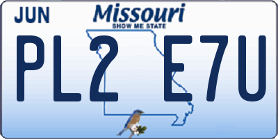 MO license plate PL2E7U