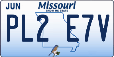 MO license plate PL2E7V