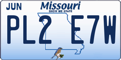 MO license plate PL2E7W