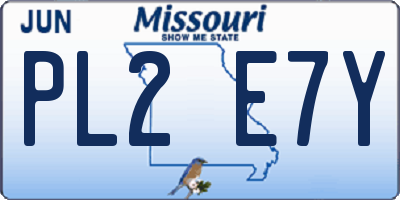 MO license plate PL2E7Y