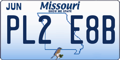 MO license plate PL2E8B