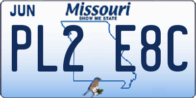 MO license plate PL2E8C