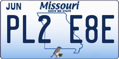 MO license plate PL2E8E