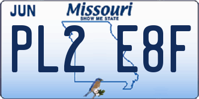MO license plate PL2E8F