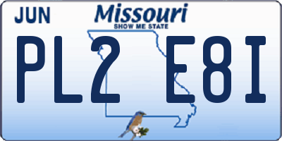 MO license plate PL2E8I
