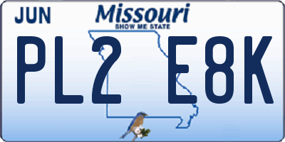 MO license plate PL2E8K