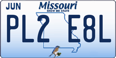 MO license plate PL2E8L