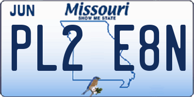 MO license plate PL2E8N