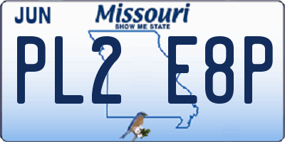 MO license plate PL2E8P