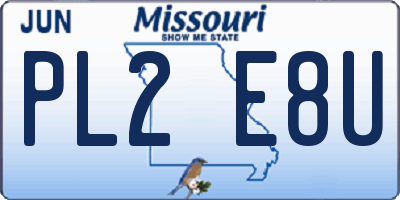 MO license plate PL2E8U