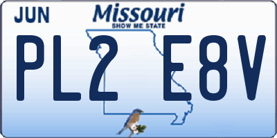MO license plate PL2E8V